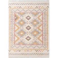 THE RUGS Roya Afghan Kelim Runner Rug Handwoven Flatweave Jute Cotton in Cream | Size: 80 cm x 150 cm