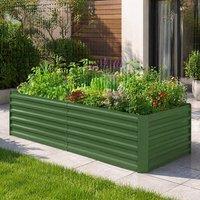 STILVORA Set of 2 Raised Garden Beds 180 x 90 cm in Green
