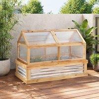 STILVORA Raised Garden Bed with Greenhouse Top 122 cm Natural