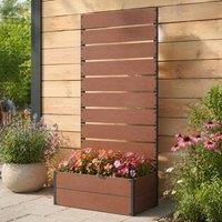 STILVORA Garden Planter with Trellis 72 cm Brown