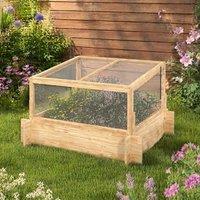 STILVORA Greenhouse Planter Box with Openable Roof in Natural