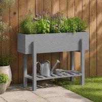 STILVORA Two-Tier Raised Planter with Lower Shelf Grey