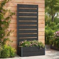 STILVORA Garden Planter Box with Trellis Black