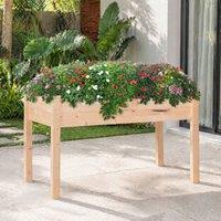 STILVORA Raised Bed Planter 122.5 cm with Elevated Design in Natural