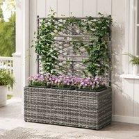 STILVORA Garden Planter 84 cm with Trellis in Grey