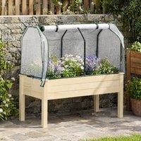 STILVORA Raised Garden Bed with PE Cover in Natural