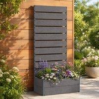 STILVORA Planter with Trellis 72 cm in Grey
