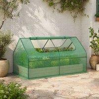 STILVORA Raised Garden Bed with Greenhouse Cover in Green