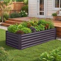 STILVORA Raised Garden Bed 180 x 90 cm in Dark Grey