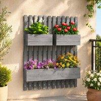 STILVORA Wall-mounted Planter with Trellis & 3 Boxes in Grey