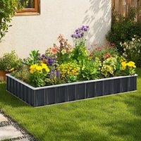 STILVORA Raised Garden Bed 258 cm Steel Planter in Grey
