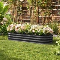 STILVORA Raised Garden Bed 150 cm Steel Planter in Grey