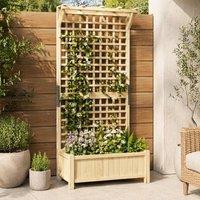 STILVORA Planter with Trellis & Hanging Roof in Natural