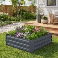 STILVORA Set of 2 Raised Garden Beds 100 cm in Grey