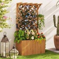 STILVORA Raised Planter with Trellis & Hanging Roof in Natural
