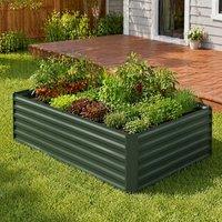 STILVORA Raised Garden Bed 180 x 90 cm Steel Planter in Green