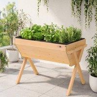 STILVORA Raised Planter Stand with Elevated Design in Natural