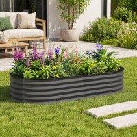STILVORA Set of 2 Raised Garden Beds in Grey