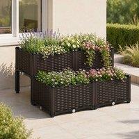 STILVORA Raised Planter 26L Self-Watering in Brown