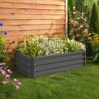 STILVORA Raised Garden Bed 120 cm with Open Base in Light Grey