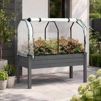 STILVORA Raised Garden Bed with PE Cover in Dark Grey