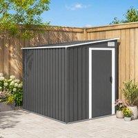 STILVORA Garden Storage Shed with Shelves & Hooks in Dark Grey