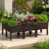 STILVORA Raised Planter 26L Self-Watering in Brown