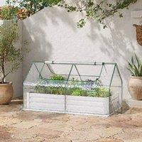 STILVORA Raised Garden Bed with Greenhouse Cover 185 x 95 x 92 cm in Clear