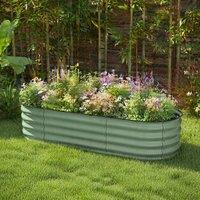 STILVORA Raised Garden Bed 150 x 62 cm Flexible Shape in Green