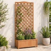 STILVORA Planter Box with Trellis Brown
