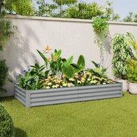 STILVORA Raised Planter 180 x 90 cm Galvanised Steel Silver
