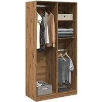 Berkfield Home Wardrobe Artisian Oak 100x50x200 cm Engineered Wood in Brown | Size: 100 x 50 x 200 cm