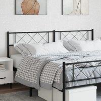 Berkfield Home Metal Headboard Black 193 cm
