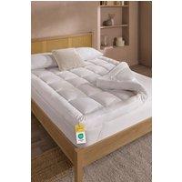 Slumberdown 4 Inch Extra Deep Mattress Topper Plush Soft Comfort & Support Layer in White | Size: Double Fitted