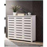 Timber Art Design 5 Tier Shoe Storage Cabinet 3 Door Cupboard Stand Rack Unit in White