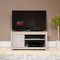 Timber Art Design Lisbon TV Unit Stand Media 1 Door & Open Shelf in Light Grey