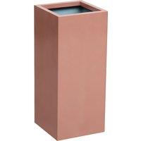 Primrose Zinc Galvanised Tall Cube Copper Patio Planter 75cm in Brown