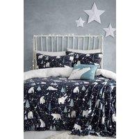 Fusion 'Starry Night' Cosy Fleece Duvet Cover Set in Blue | Size: Double
