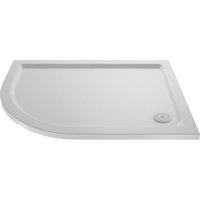Balterley Premium Slip Resistant Shower Tray, Left Hand Offset Quadrant, Easy Clean Anti-Slip Stone Resin in White