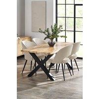 Julian Bowen Harvey Live Edge Rectangular 4-6 Seater Dining Table in Light Oak