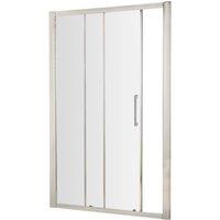 Balterley Sonic 1000mm Single Sliding Shower Door & 8mm Glass, Bar Handle Chrome in Silver