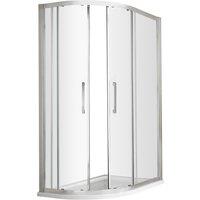 Balterley Sonic 1000x800mm Offset Quadrant Enclosure 8mm Glass Bar Handle Chrome in Silver
