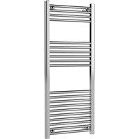 Balterley Round Straight Towel Radiator, 1200x500mm in Silver
