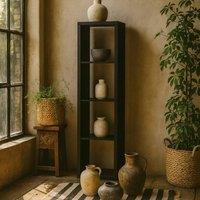 Wyld Haus Shanghai Matt Black 4 Cube Storage Unit 4 Shelves