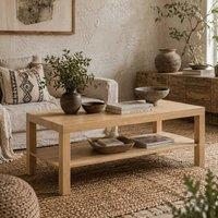 Wyld Haus 90cm Natural Wood Effect Rectangular Coffee Table with Bottom Shelf