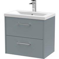 Balterley Winshill 2 Drawer Vanity Unit with Mid-Edge Basin, Grey, 600mm in Grey