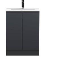 Balterley Mavesyn Contemporary 2 Door Vanity Basin Unit, Dark Grey, 600mm in Grey
