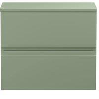 Balterley Mavesyn 2 Drawer Wall Hung Vanity Unit, Satin Green, 600mm in Green
