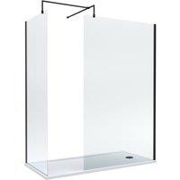 Balterley Walk-In Wetroom Bundle, Matt Black, 1700x700mm in Black
