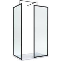 Balterley Framed Walk-In Wetroom Bundle, Matt Black, 1200x700mm in Black